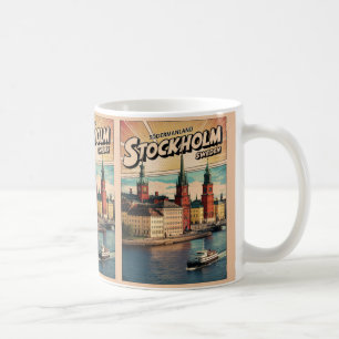 Mug voyage en suède de stockholm vintage BD cadeaux