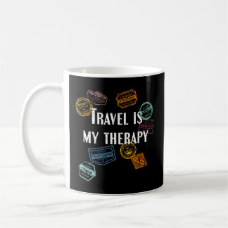 Mug Voyage Est Mon Thérapie Distressed World Traveller