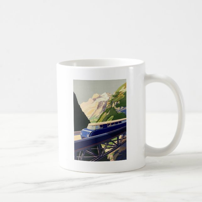 Mug Voyage ferroviaire en Europe vintage (Droite)