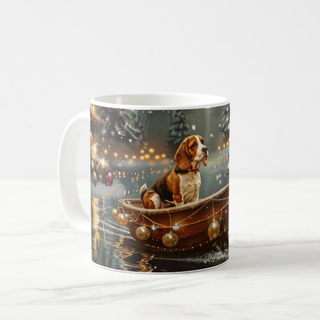 Mug Voyage festif de Noël beagle (Devant gauche)