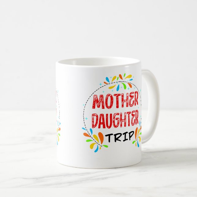 Mug Voyage Fille Mère, Voyage en famille (Devant droit)