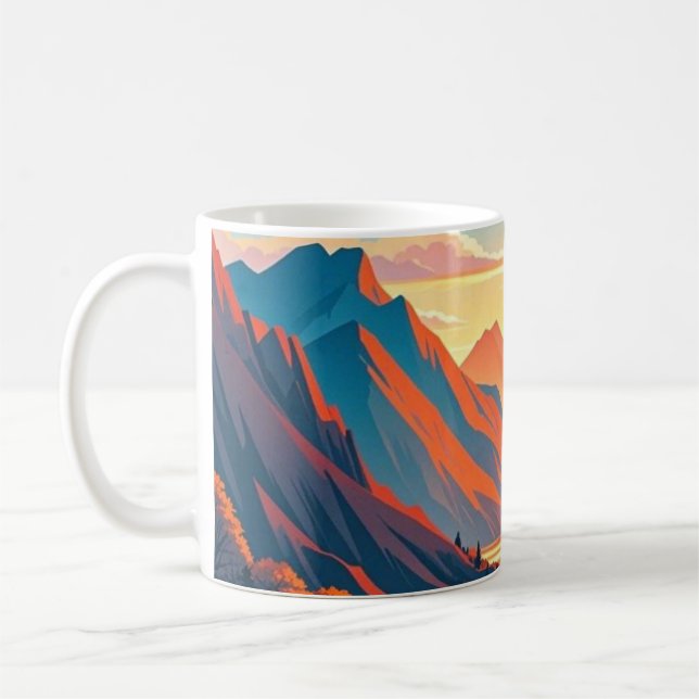 Mug Voyage pittoresque sur route sinueuse, couchers de (Gauche)