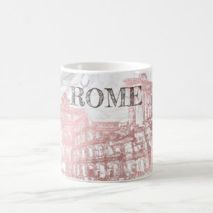 MUG VOYAGE ROME, FAUX ROSE GOLD+MARBLE