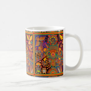 Mug Voyage tribal maya mexicain de Boho d'art d'Oaxaca
