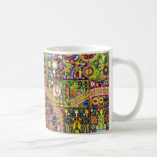 Mug Voyage tribal maya mexicain de Boho d'art d'Oaxaca