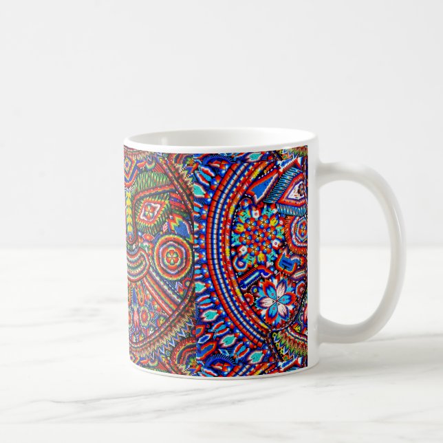 Mug Voyage tribal maya mexicain de Boho d'art d'Oaxaca (Droite)