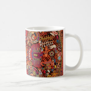 Mug Voyage tribal maya mexicain de Boho d'art d'Oaxaca