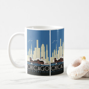 Mug Voyage Vintage Chicago a Tout Horizon de la Ville