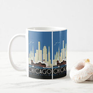 Mug Voyage Vintage Chicago a Tout Horizon de la Ville