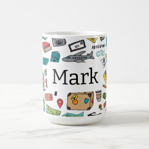 Mug Voyager au coeur de Londres Paris Voyageur en avio