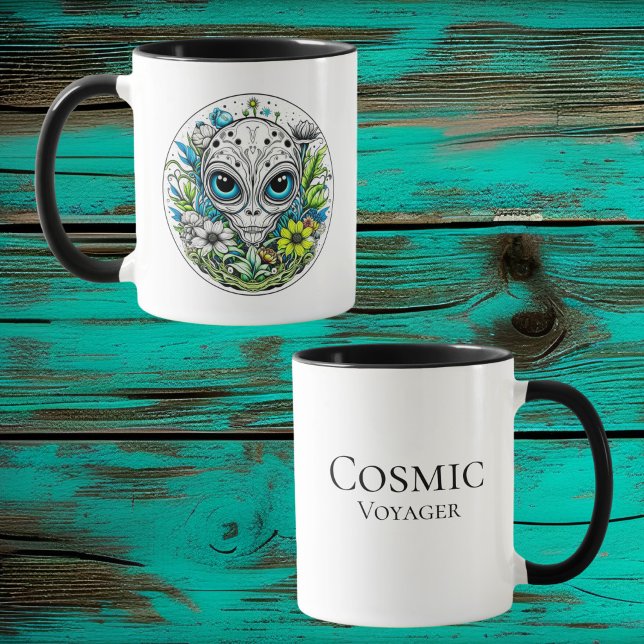 Mug Voyager cosmique | Floral extraterrestre Alien (Créateur téléchargé)