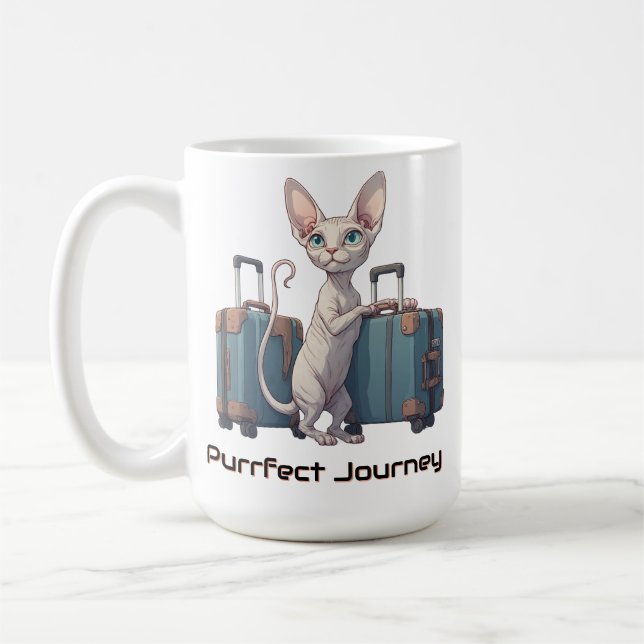 Mug Voyageur Chat Mignon – Cadeau pour les Amateurs de (Gauche)