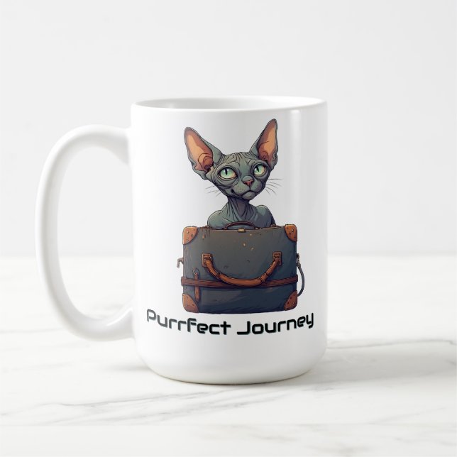 Mug Voyageur Chat Mignon – Cadeau pour les Amoureux de (Gauche)