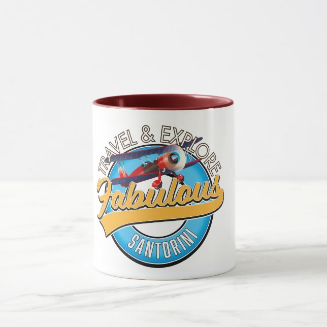 Mug Voyagez et explorez la fabuleuse Santorin (Centre)