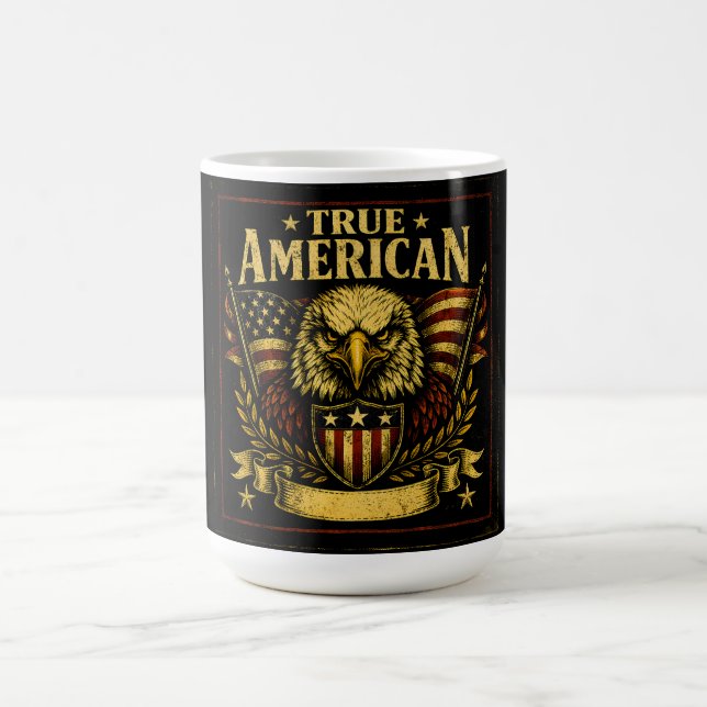Mug Vrai Américain – Fierté de patriote audacieuse (Centre)