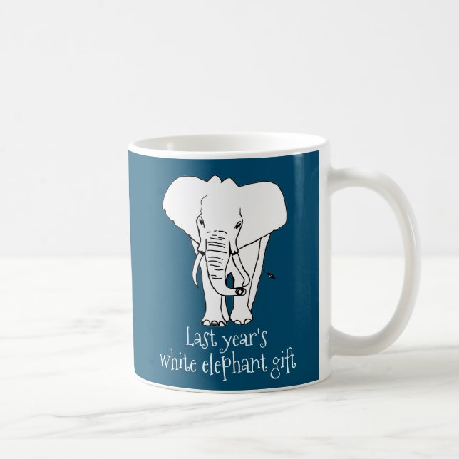 Mug Vrai Blanc Elephant cadeau de Noël Funny (Droite)
