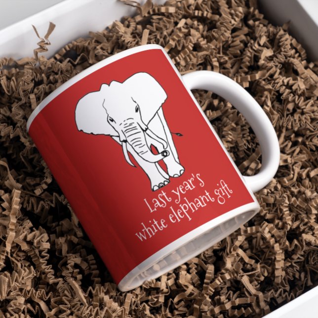 Mug Vrai Blanc Elephant cadeau de Noël Funny (Créateur téléchargé)