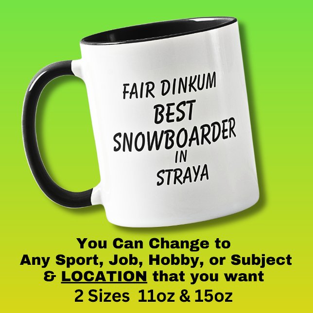 Mug Vrai de vrai MEILLEUR SNOWBOARDEUR en Straya  (Créateur téléchargé)