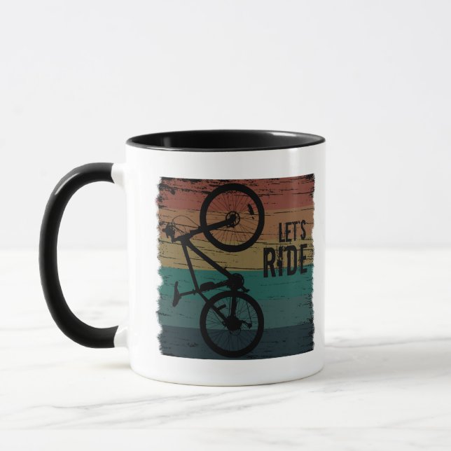 Mug VTT Descente - Vélo Tout Terrain Vintage (Gauche)