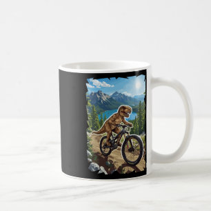 Mug VTT Dinosaure Montagne à travers la piste forestiè
