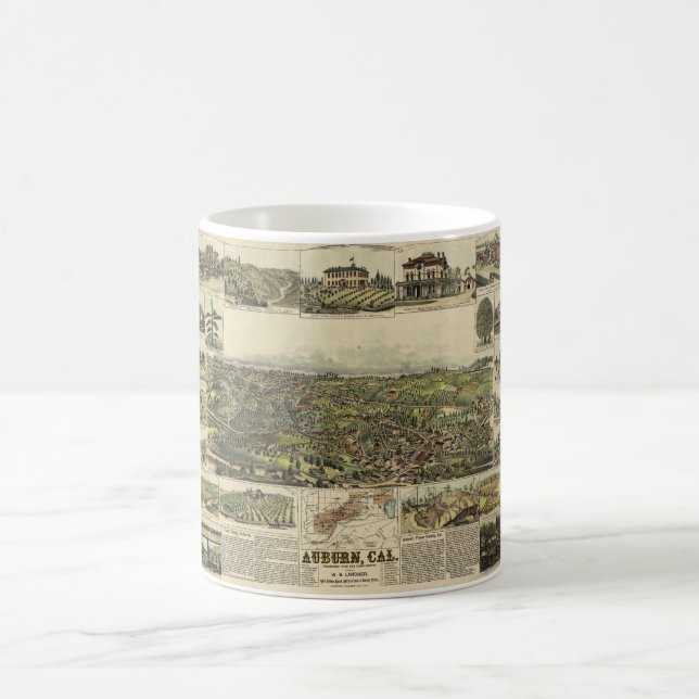 Mug Vue aérienne d'Auburn, Californie (1887) (Centre)