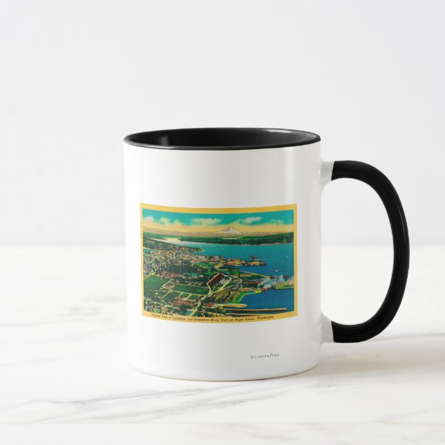 Mug Vue aérienne de Bremerton et Bremerton Navy Yard (Droite)