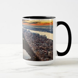 Mug Vue aérienne de Central Park au coucher du soleil