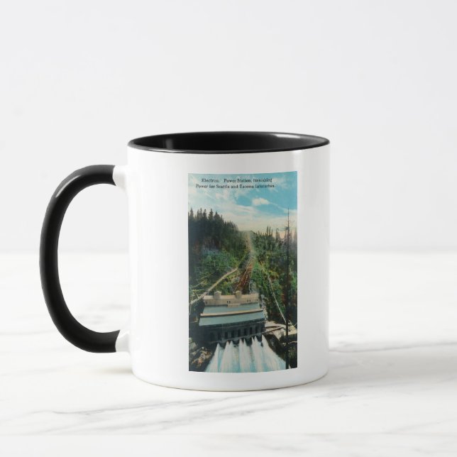 Mug Vue aérienne de la centrale électrique Electron (Gauche)