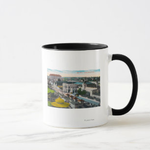 Mug Vue aérienne de la plage PikeLong, CA