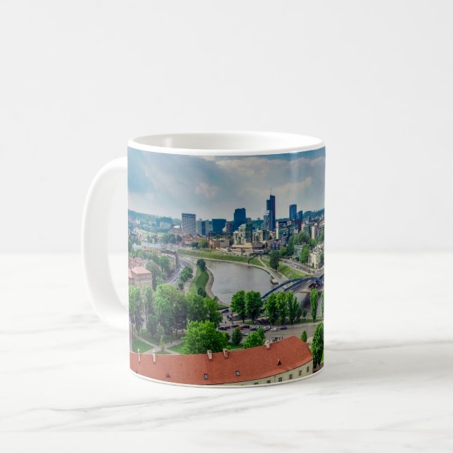Mug Vue aérienne de Vilnius, Lituanie (Devant gauche)