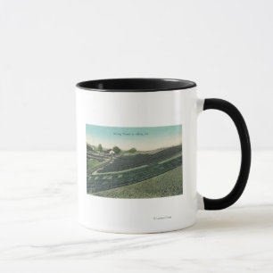 Mug Vue aérienne des pruneaux séchant au soleil