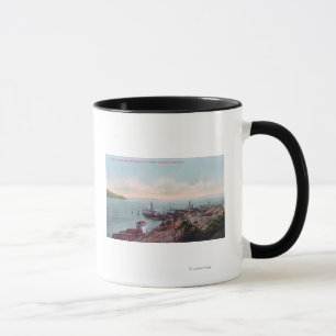Mug Vue aérienne du débarquement du ferry et du nord
