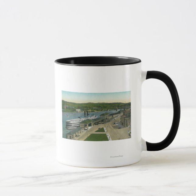 Mug Vue aérienne du quai de navigation Hudson (Droite)