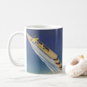 Mug Vue aérienne d'un bateau de croisière Vintage dans