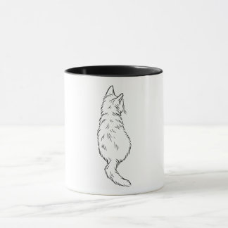 Mug Vue arrière de chat minimaliste en ligne art