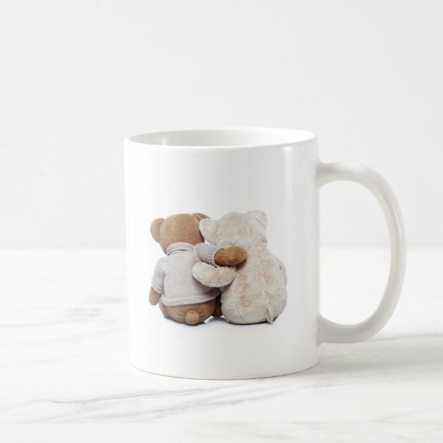 Mug Vue arrière de deux nounours s'étreignant (Droite)