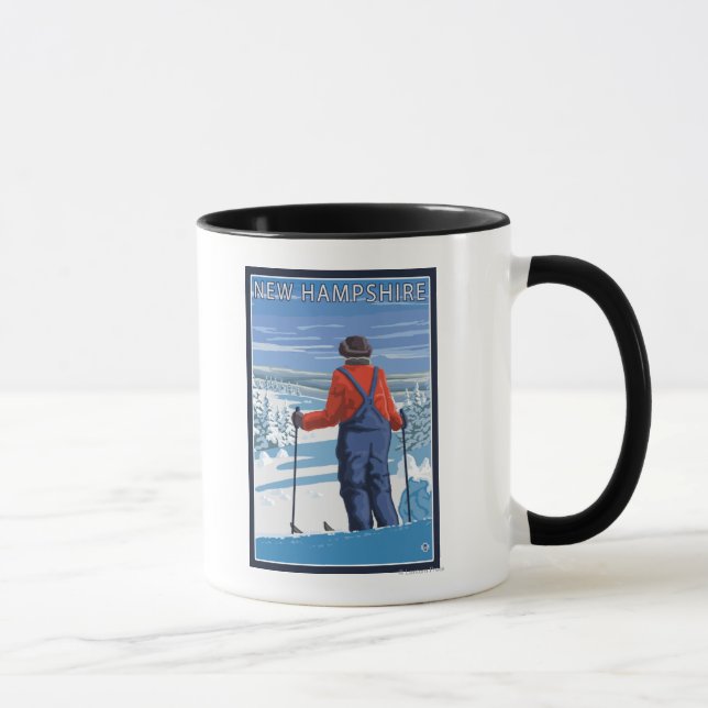 Mug Vue d'admission du New HampshireSkier (Droite)