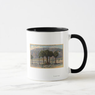 Mug Vue d'ange de Mt. San Jacinto par des palmiers