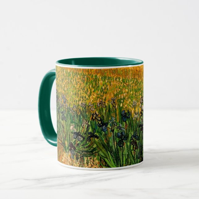 Mug Vue d'Arles avec des iris par Vincent van Gogh (Devant gauche)