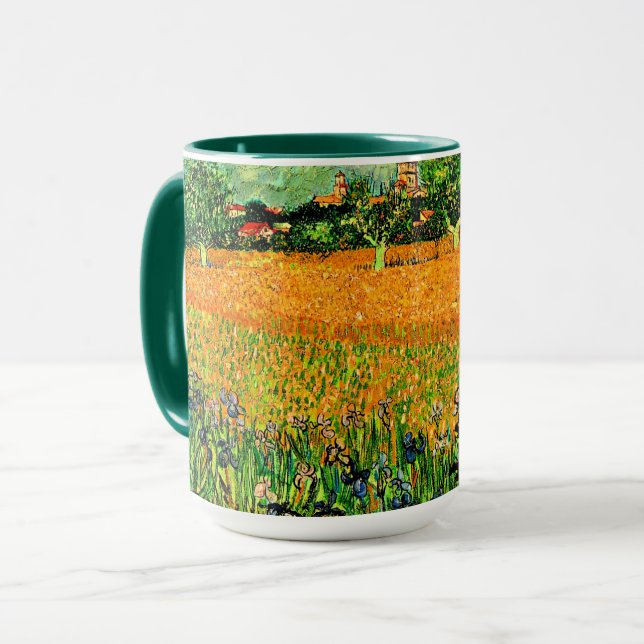 Mug Vue d'Arles avec Iris au premier plan, (Devant gauche)