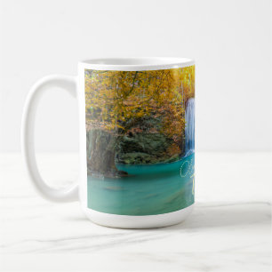 Mug Vue d'automne de la cascade d'Erawan Thaïlande