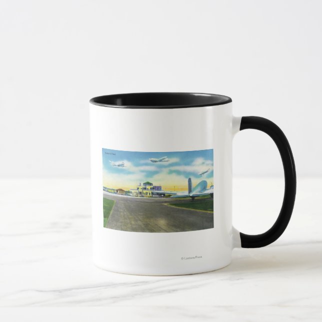 Mug Vue de Brainard Field, Planes Landing & (Droite)