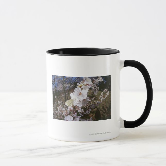 Mug Vue de Fisheye de papillon sur la fleur (Droite)