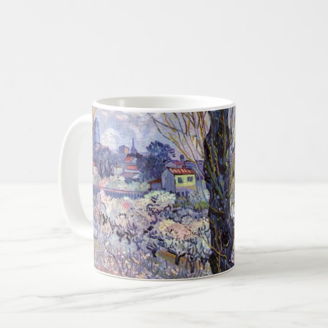 Mug Vue de Gogh Arles Jardin en fleurs (Devant gauche)