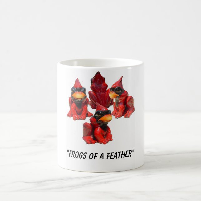 Mug Vue de grenouille…., "grenouilles d'une plume " (Centre)