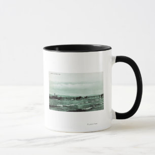 Mug Vue de la pêche de la Seine de pêcheurs, chariots