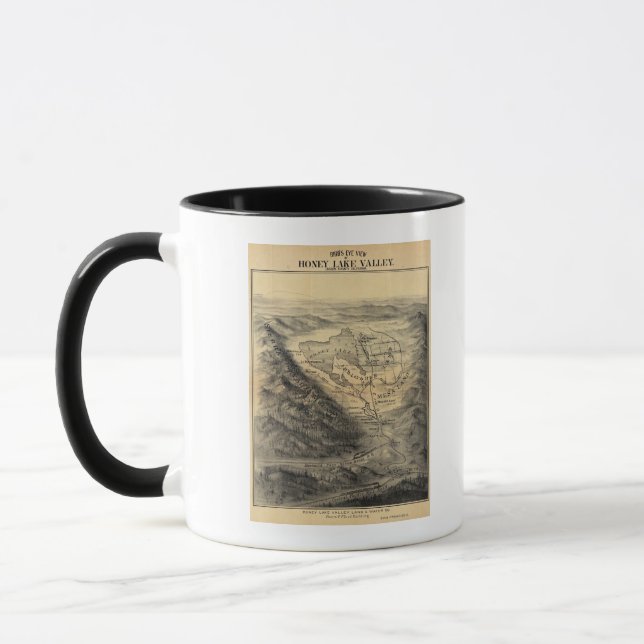 Mug Vue de l'oiseau, vallée du lac Honey (Gauche)