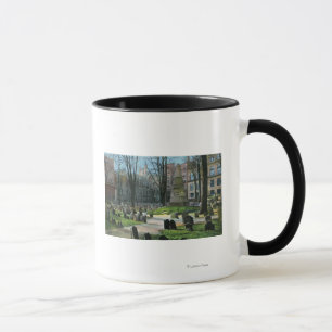 Mug Vue de pierre tombale de Ben Franklin