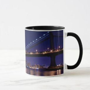 Mug Vue de pont de Manhattan la nuit