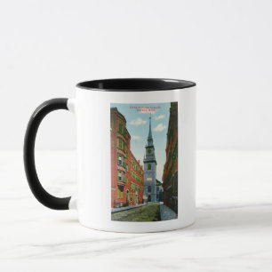 Mug Vue de rue de Salem de vieille église du nord